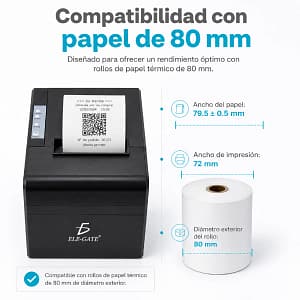 Impresora Térmica POS 80mm USB con Corte Automático